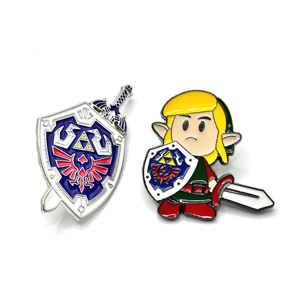 Link & Hylian Shield Nintendo Enamel Pin Set OS Multi Hype Retro Gamer Gift